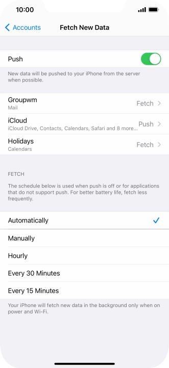 Press the indicator next to 