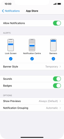 Press the indicator next to 