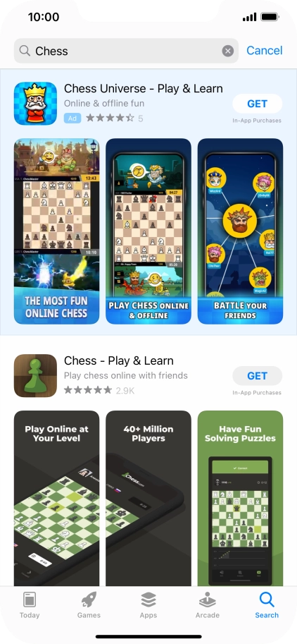 Press the required app.