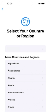 Press the required country or area.