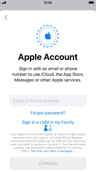 Press Email or Phone Number and key in the username for your Apple ID.