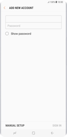 Press Password and key in the password for your email account.