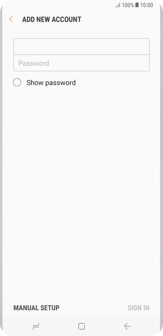 Press Password and key in the password for your email account.
