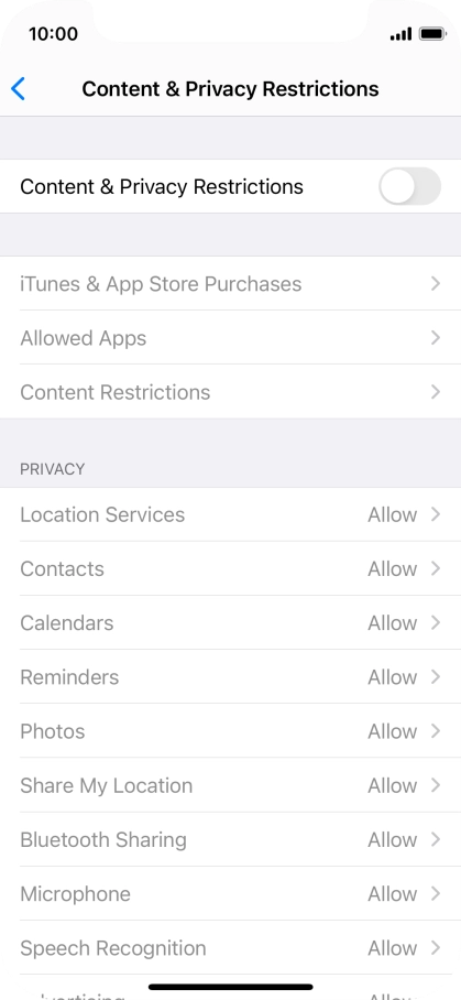 Press the indicator next to 
