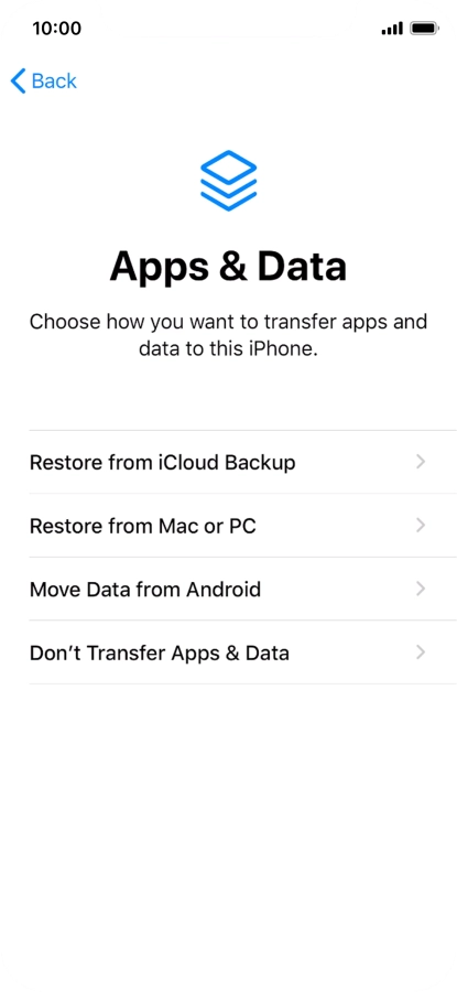 You can restore content from an iCloud backup when your phone is activated for the first time and after a factory reset. When this screen is displayed, your phone is ready to restore content from an iCloud backup. You can restore content from an iCloud backup when your phone is activated for the first time and after a factory reset. When this screen is displayed, your phone is ready to restore content from an iCloud backup.