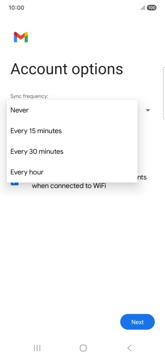 Press the required setting.
