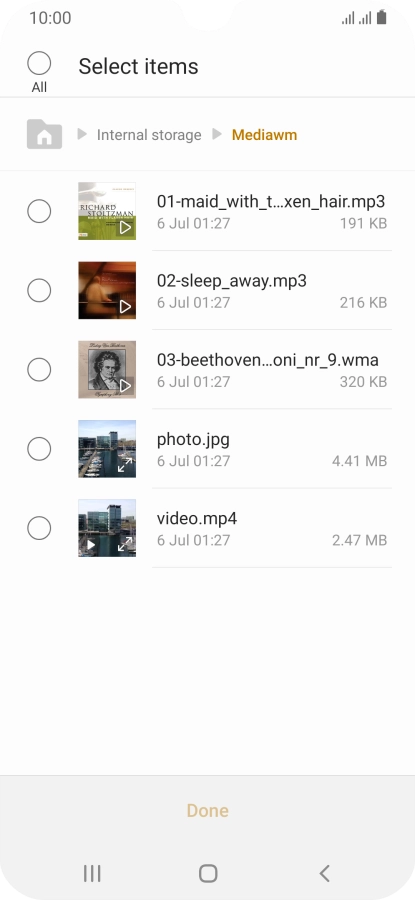 Press the required file.