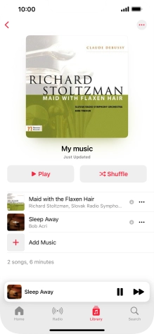 Press the song title.