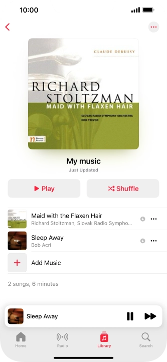 Press the song title.