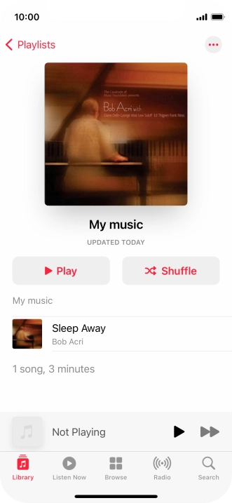 Go to the required category or playlist and press the required audio file.