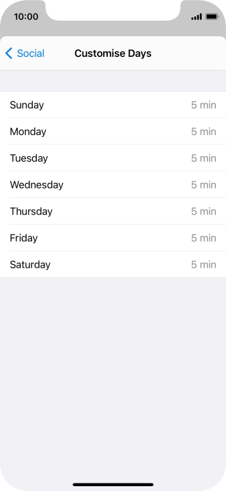 Press the required days.