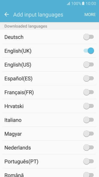 Press the required language to add it.