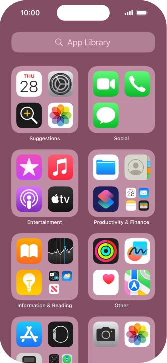 Press the required app. Press the required app.