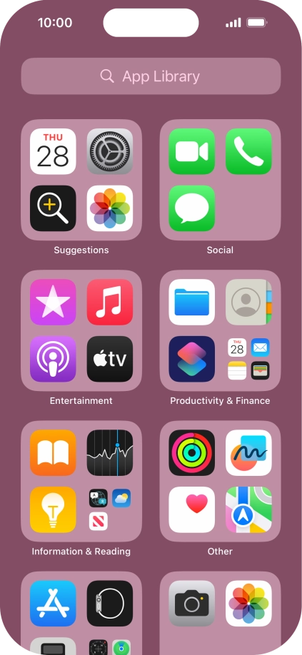 Press the required app. Press the required app.