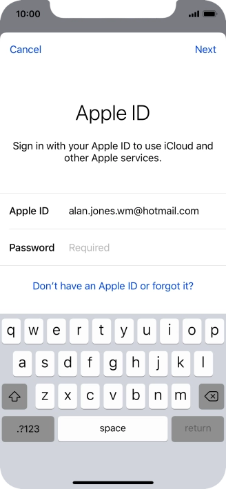 Press the field next to 