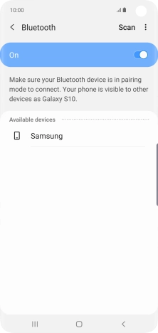 Press the required Bluetooth device and follow the instructions on the screen to pair the device with your phone. Press the required Bluetooth device and follow the instructions on the screen to pair the device with your phone.