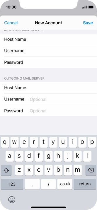 Press Save. Your email account has now been set up. To select more settings for incoming and outgoing server, proceed with the following steps.