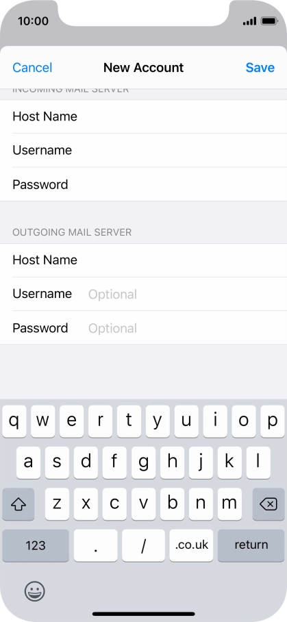 Press Save. Your email account has now been set up. To select more settings for incoming and outgoing server, proceed with the following steps.