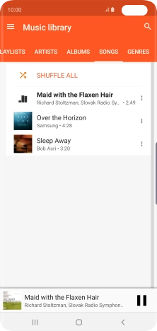 Press the song title at the bottom of the screen.