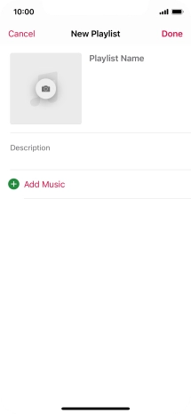 Press the text input field and key in a name for the playlist.