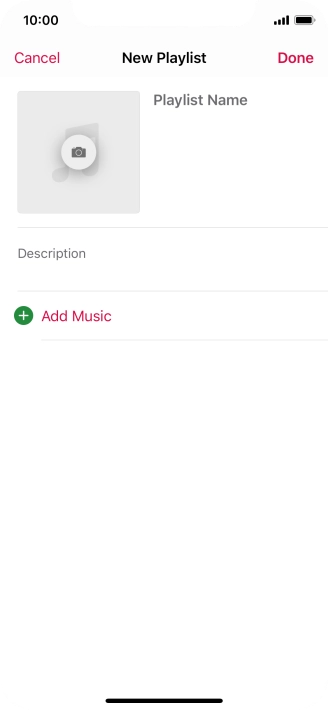 Press the text input field and key in a name for the playlist.