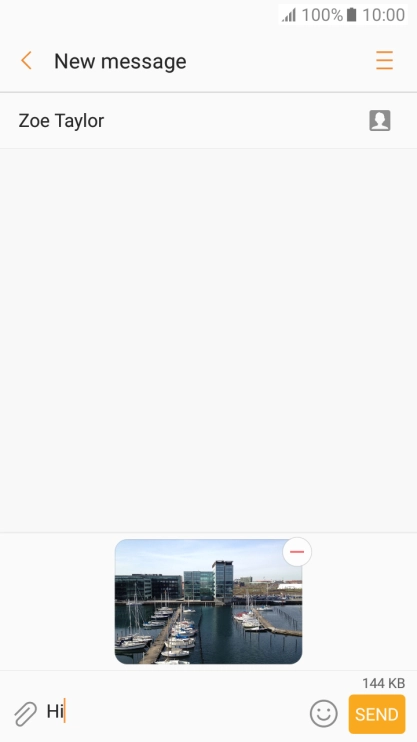 Press SEND when you've written your picture message.