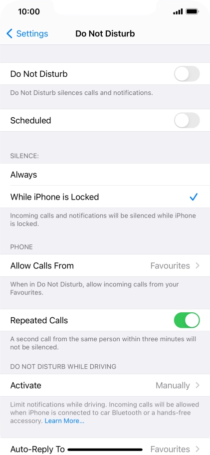 Press the indicator next to 