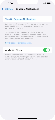 Press Turn On Exposure Notifications.