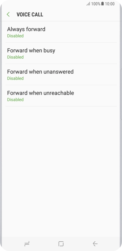 Press the required divert type.