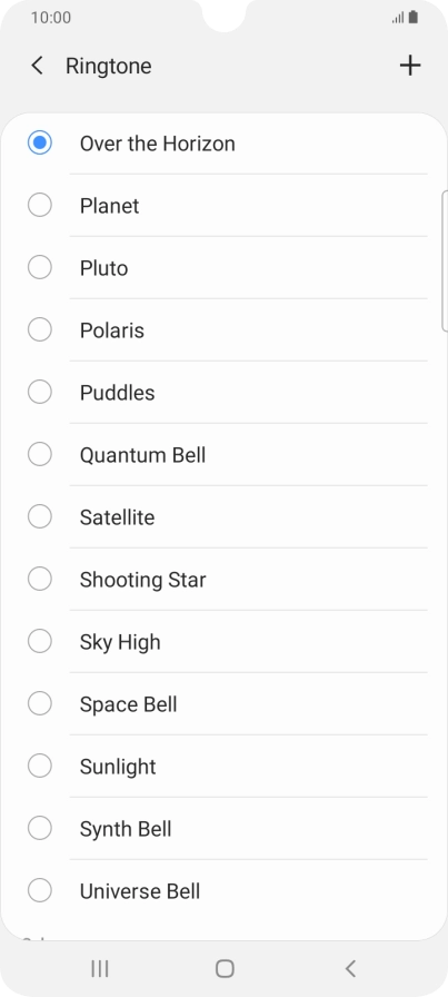 Press the add ring tone icon.