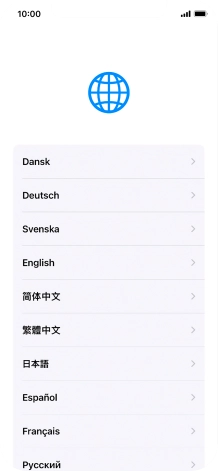 Press the required language.