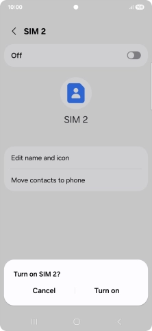 If you turn on use of the price plan, press Turn on.
