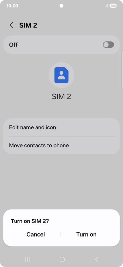 If you turn on use of the price plan, press Turn on.