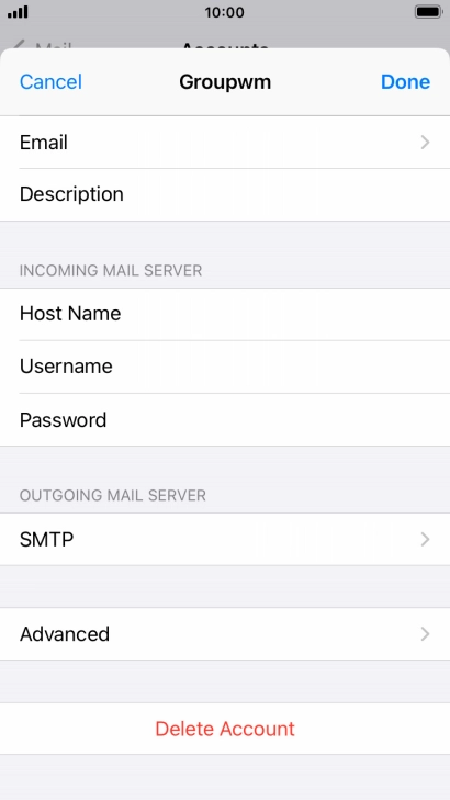 Press SMTP.