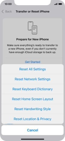 Press Reset All Settings.
