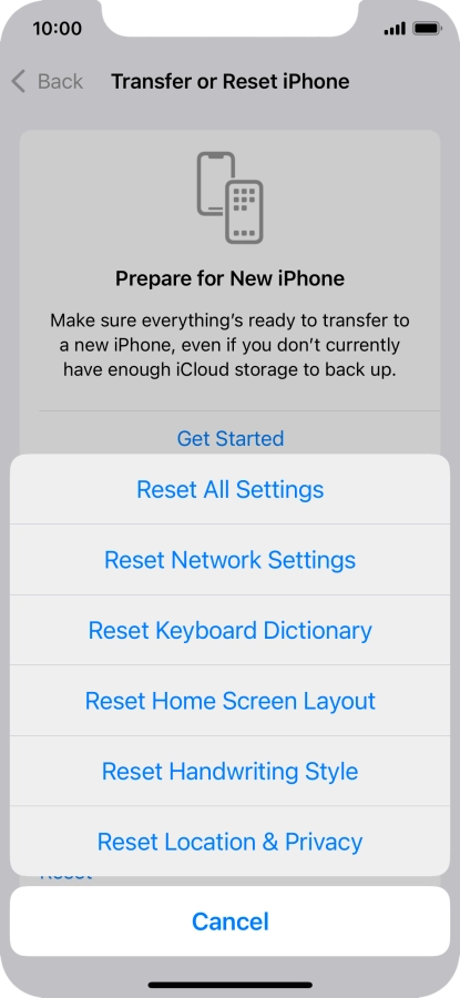 Press Reset All Settings.
