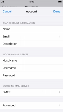 Press SMTP.