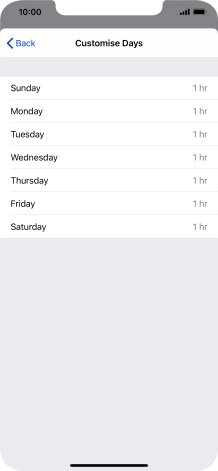 Press the required days.