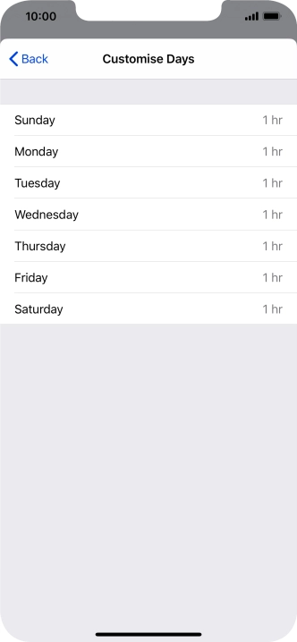 Press the required days.