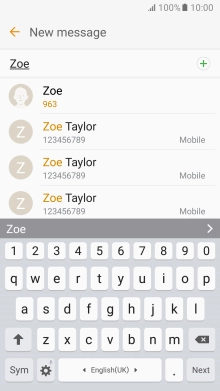 Press the required contact.