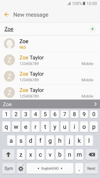 Press the required contact.