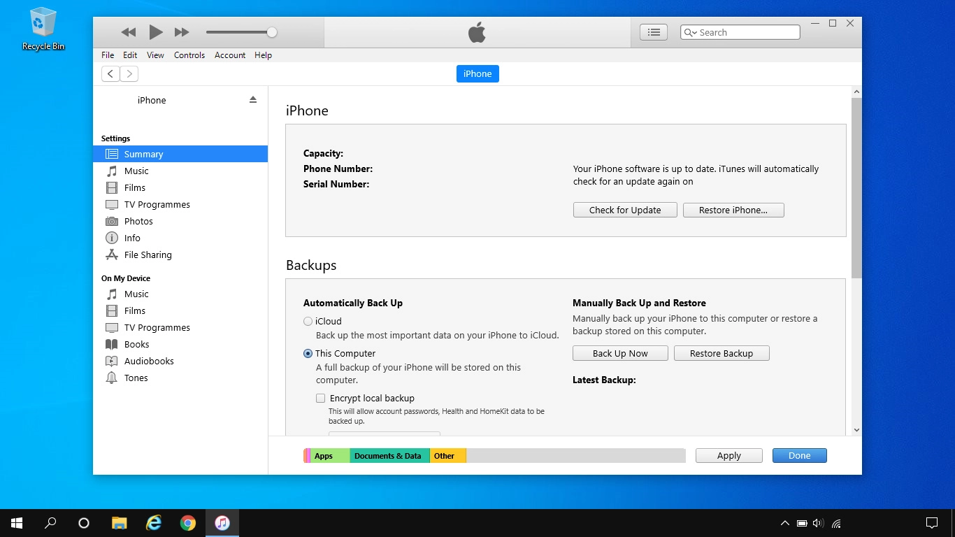 Click Restore Backup....