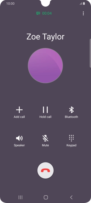 Press the end call icon.