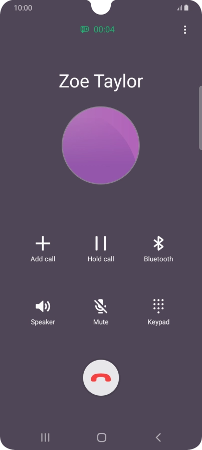 Press the end call icon.