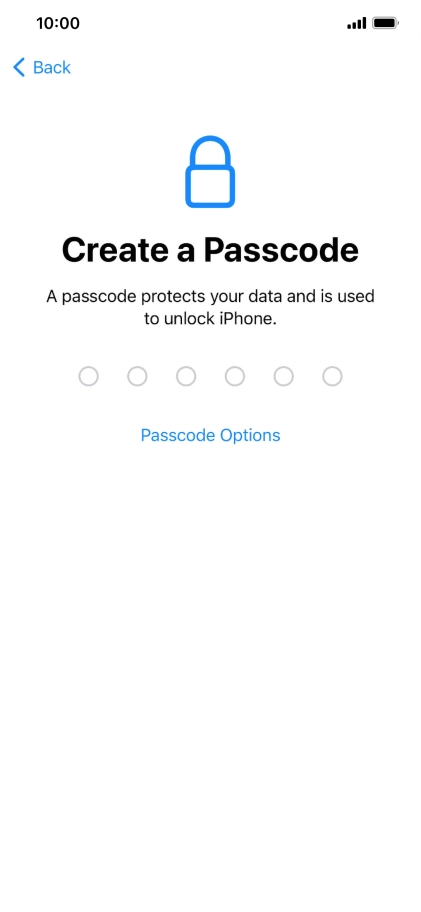 Press Passcode Options.