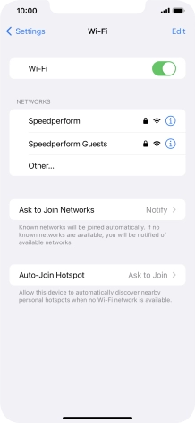 Press the required Wi-Fi network and key in the password for the Wi-Fi network.