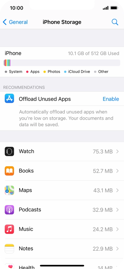 Press the required app.