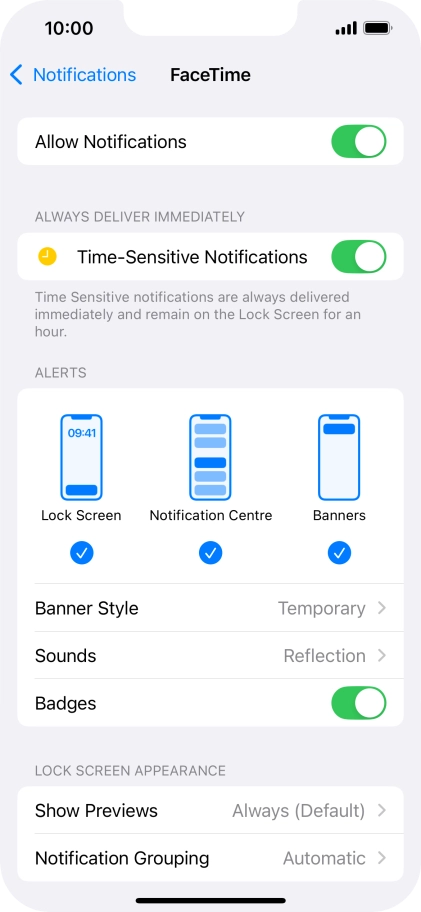 Press the indicator next to 