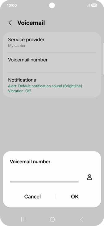 Key in (prefix) 5 (your phone number) and press OK.