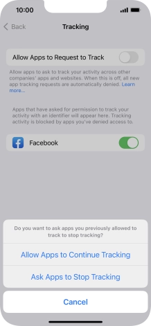 If you turn off the function, press the required setting.